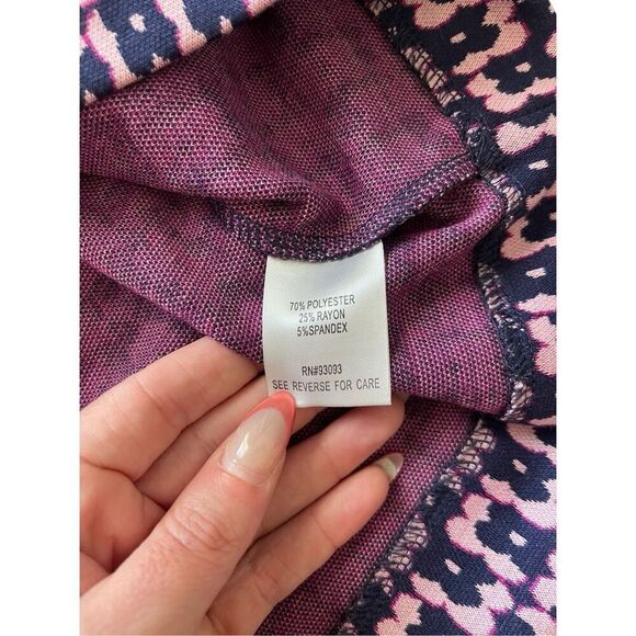 Tyler Böe Pink & Navy Geo Print Ruffle Sleeve Sheath Dress – Size M - Picture 5 of 8